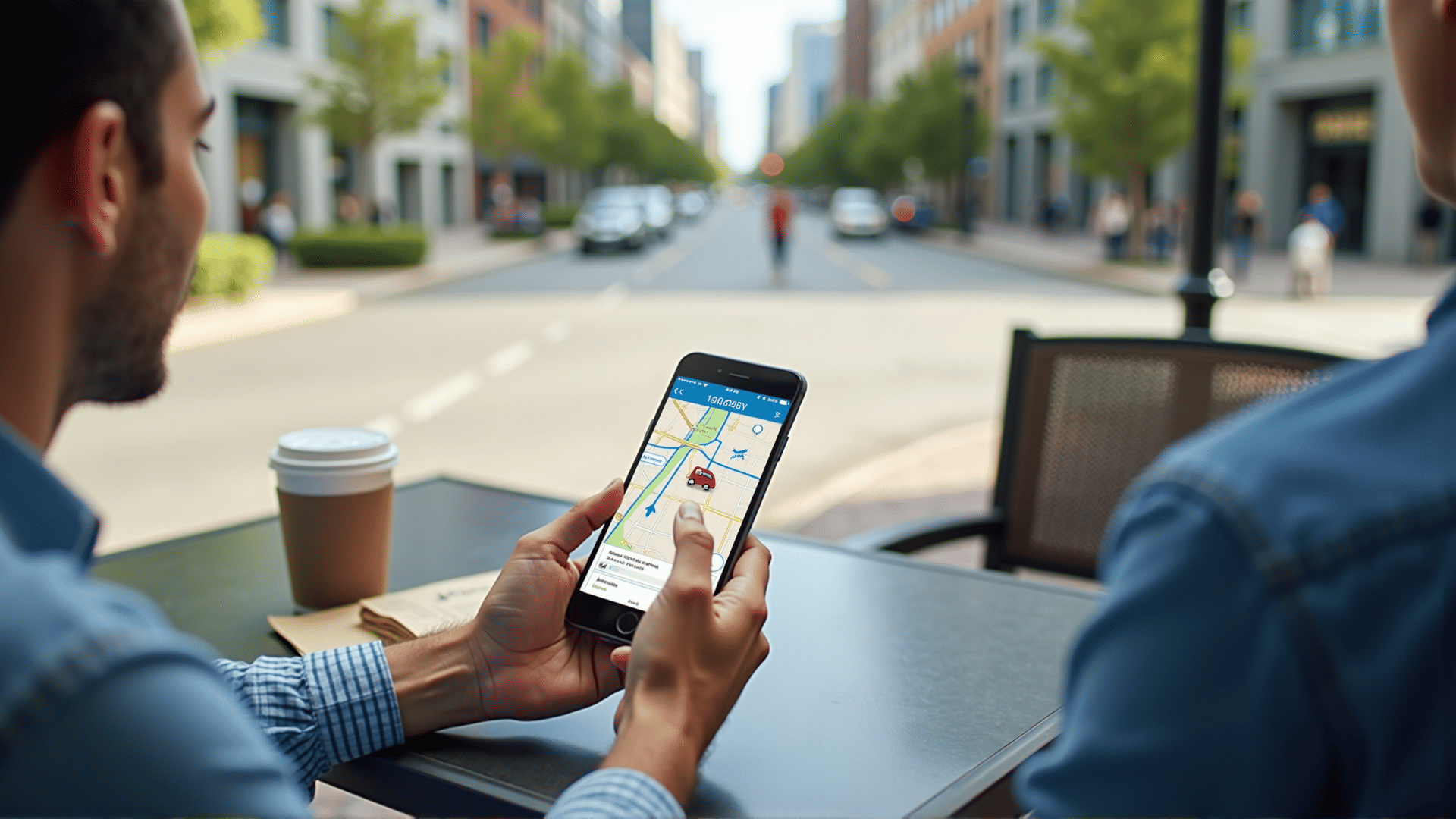 Smartphone with tracking map