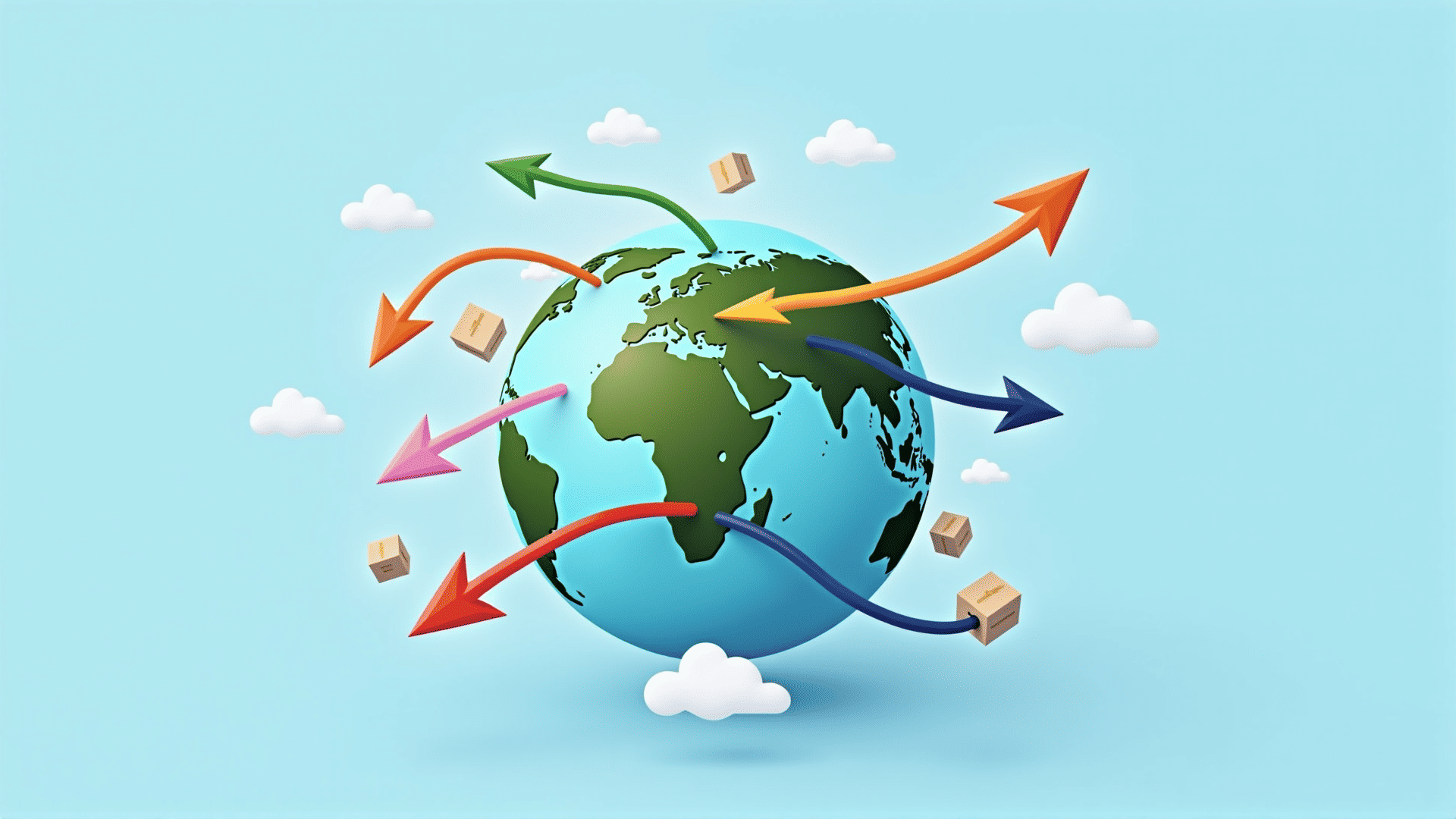Globe with package routes